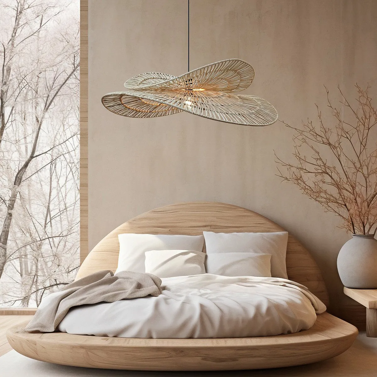 Rattanowa lampa wisząca Raya naturalna 1xE27 - obrazek 3