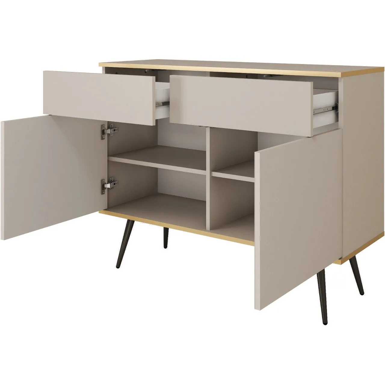 Komoda ARA KSZ107 biały + złoty - obrazek 3