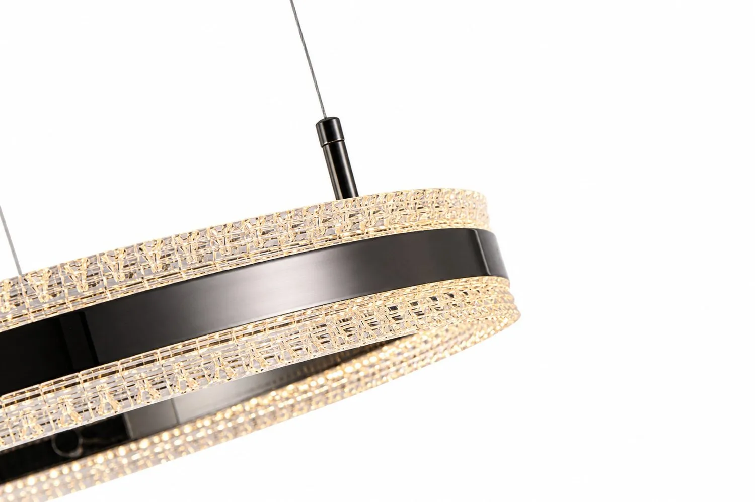 Lampa wisząca ARKADIA LED 60 cm - tytanowa z kryształowym pierścieniem - obrazek 7