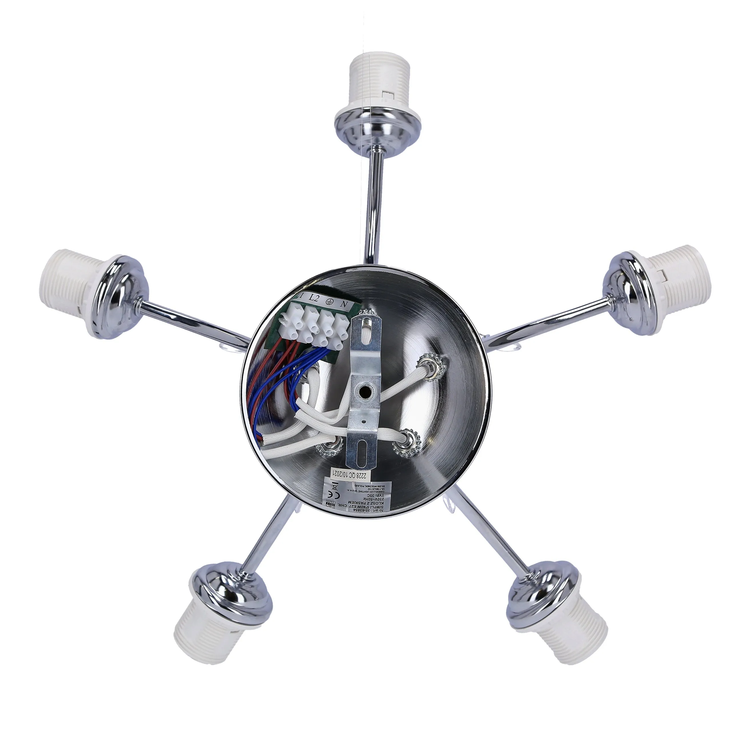 SIMPLI LAMPA WISZĄCA 5*40W E27 CHROM Z KRYSZTAŁKIEM+KLOSZ Z PASKIEM - obrazek 10