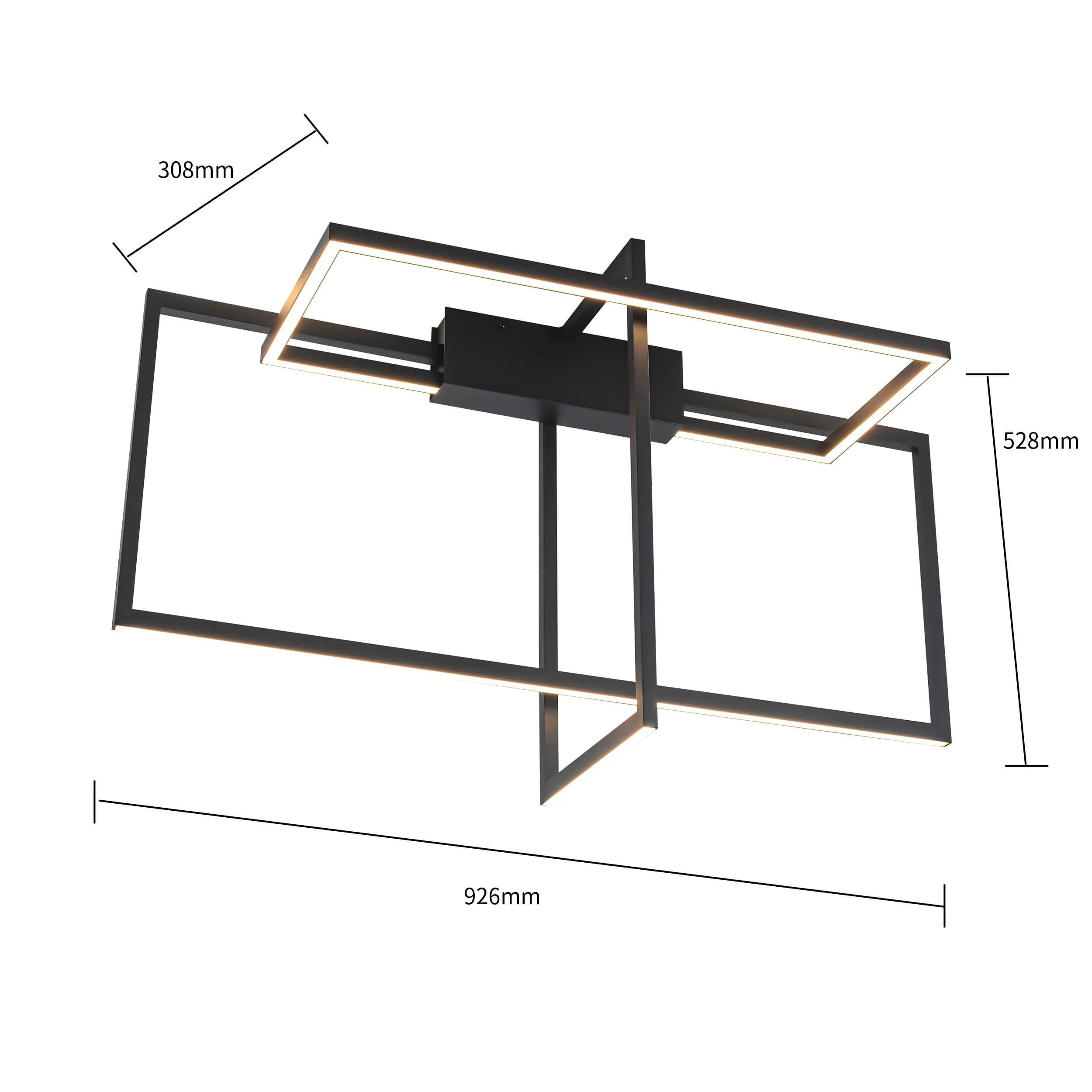 Lampa wisząca Frame czarna LED 3000K - obrazek 3