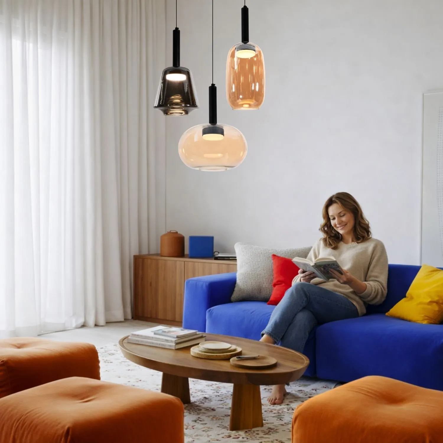 BUENO lampa wisząca czarny 1x9W GX53 klosz bezbarwny+złoty - obrazek 5