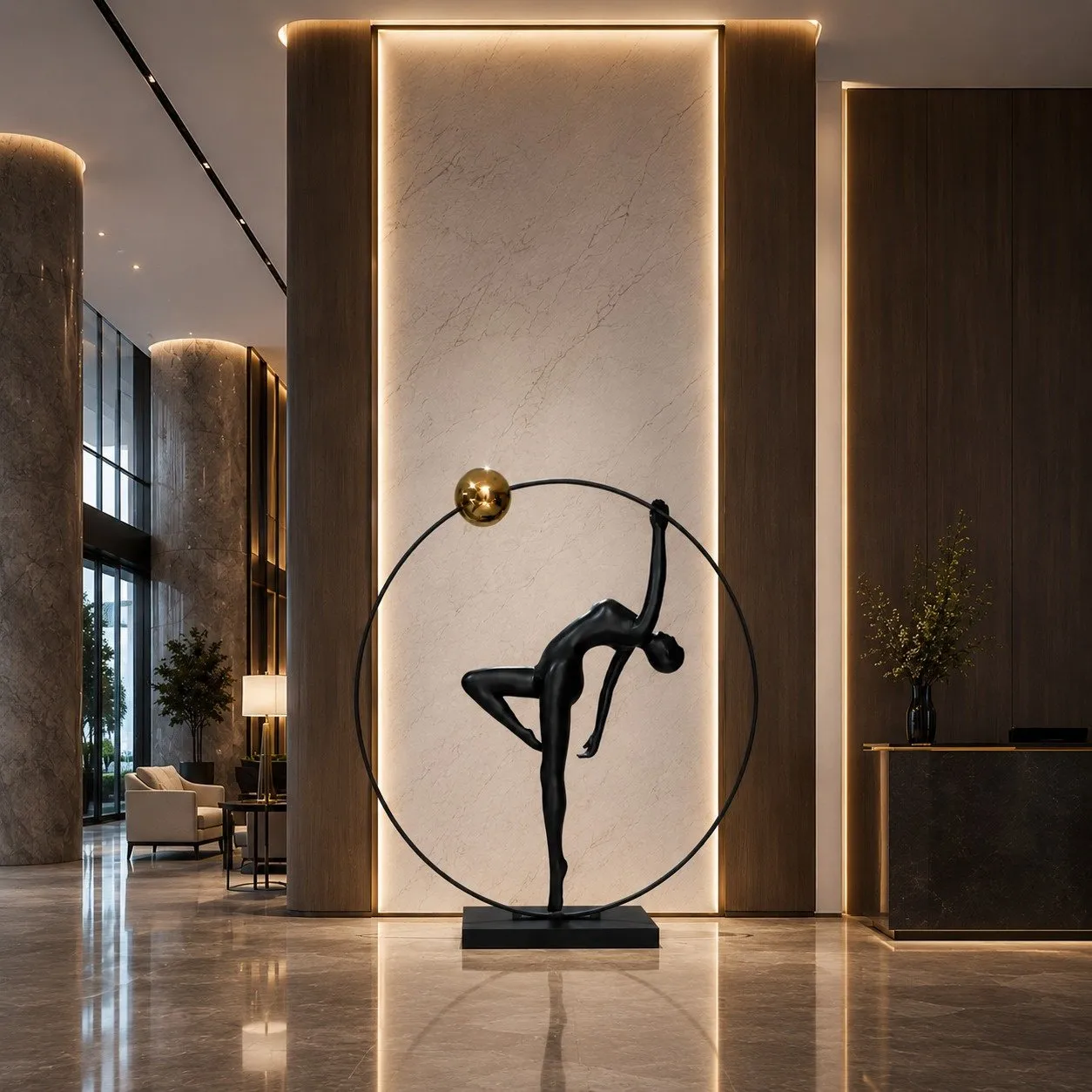 Lampa podłogowa WOMAN ARTISTIC czarna 200 cm - obrazek 2