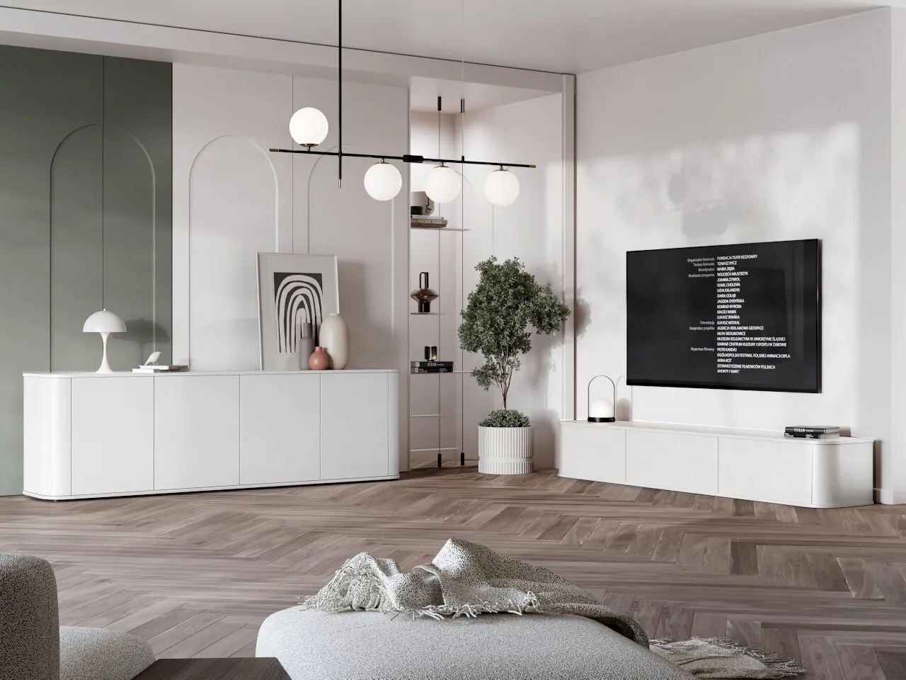 Komoda RTV AZELIO 215 biały - obrazek 6