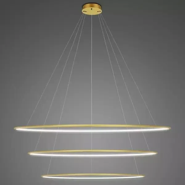 Lampa wisząca Ledowe Okręgi No.3 150cm 4k złota