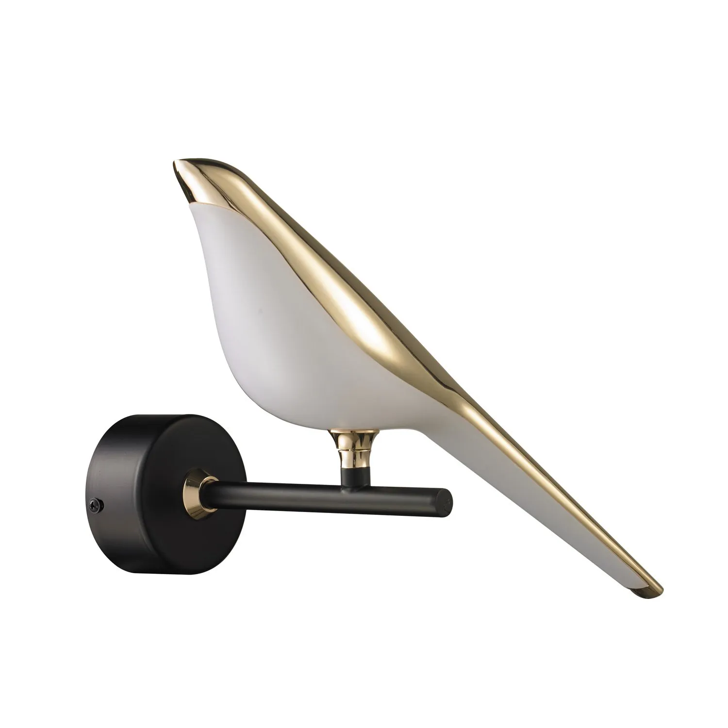 Lampa ścienna PTAK TIT, 28 cm - LED, złoto-czarna - obrazek 6