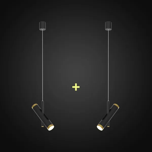 Lampa wisząca Lunette No.1 P czarna zestaw