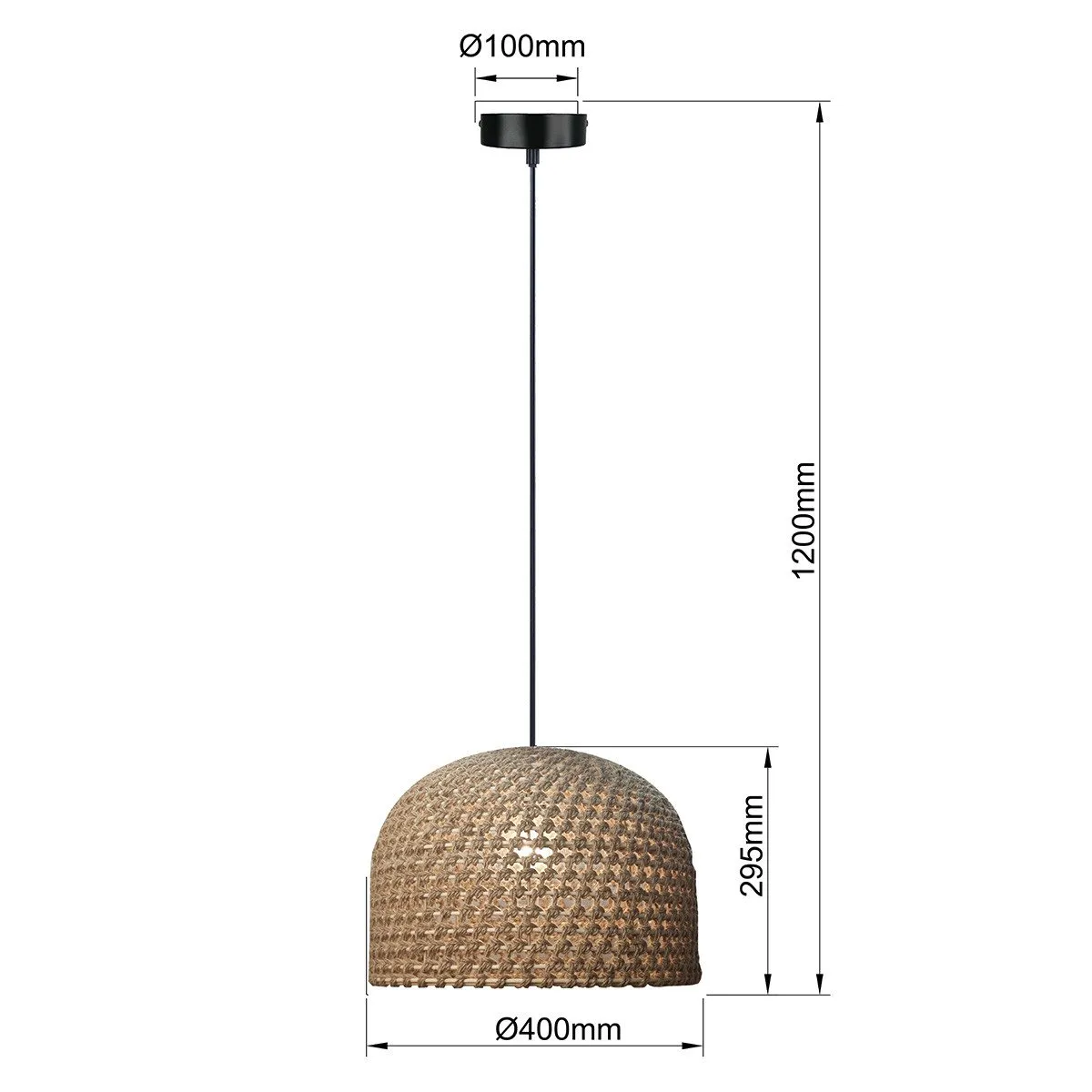 Rattanowa lampa wisząca Kanso 40 cm jasne drewno 1xE27 - obrazek 14