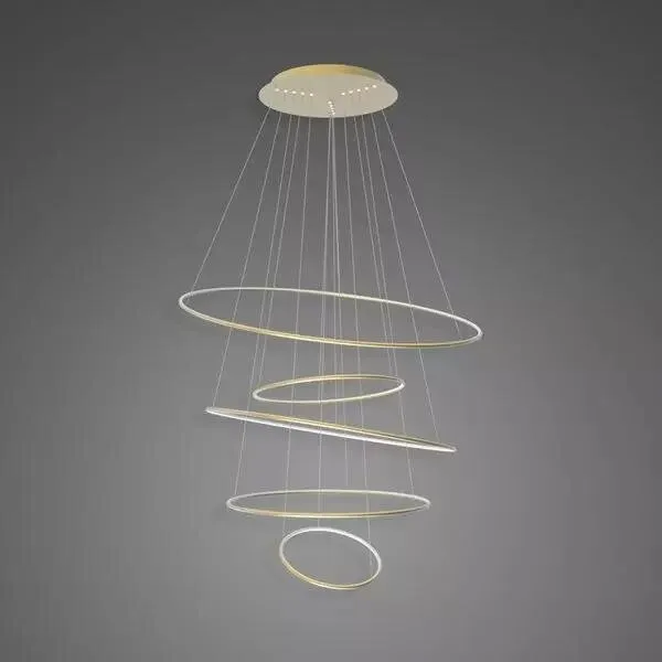 Lampa wisząca Ledowe Okręgi No.5 120cm 4k złota