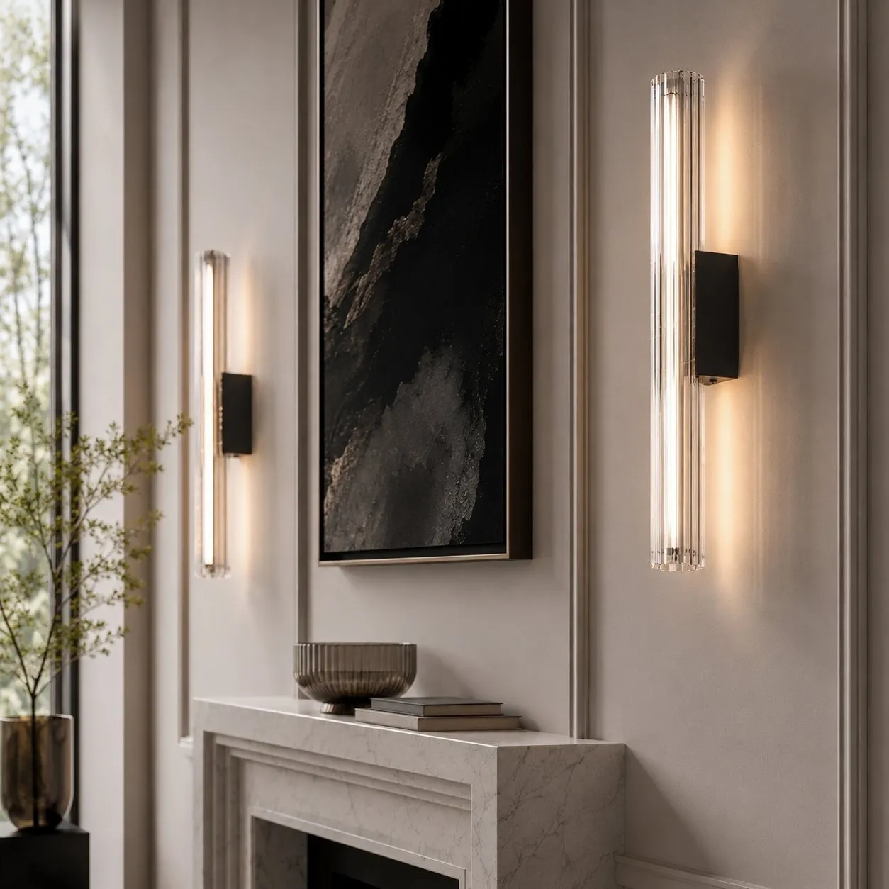 Lampa ścienna VERTI 40 cm - LED, transparentna tuba - obrazek 3
