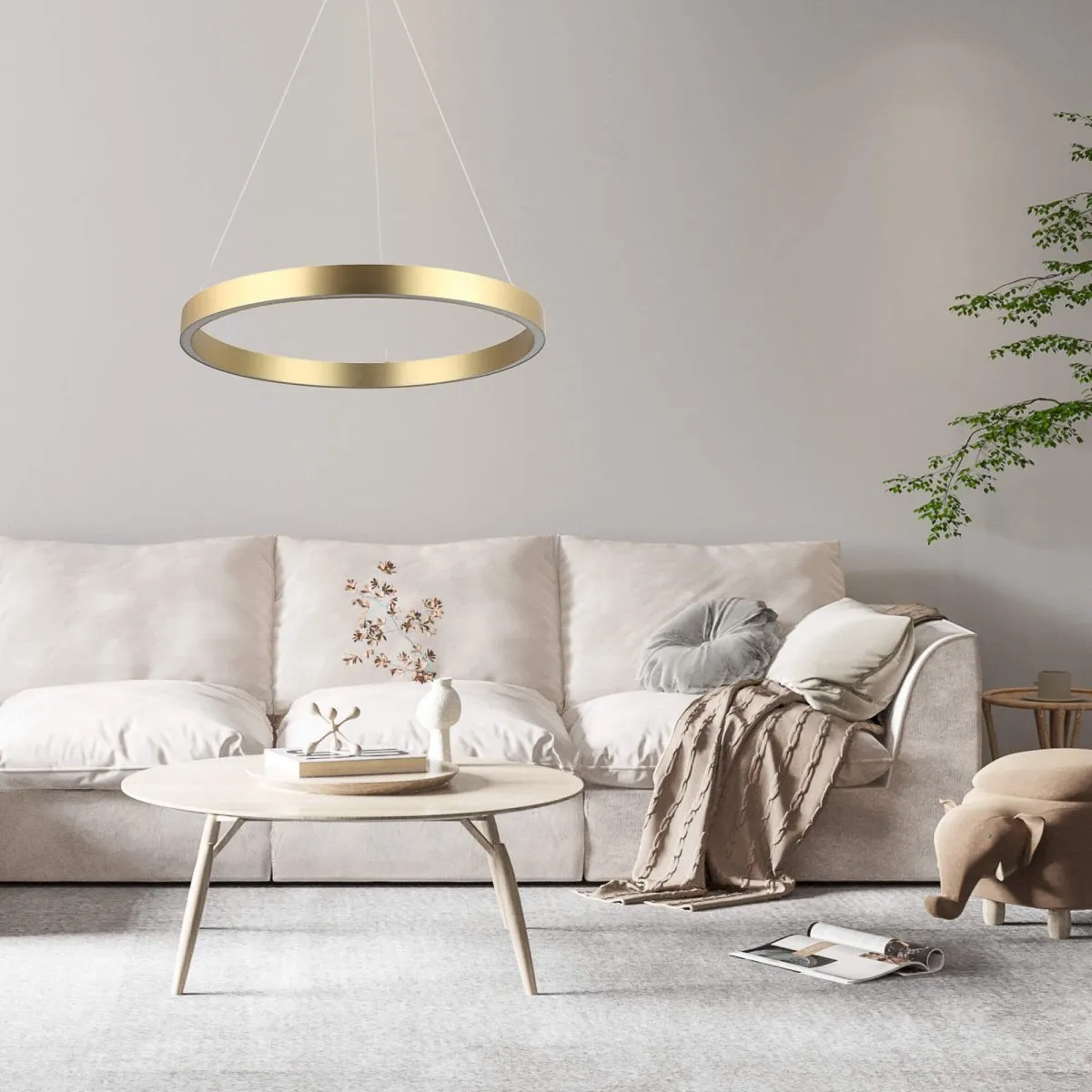 Lampa wisząca Midway Triangle złota mała LED 3000K - obrazek 4
