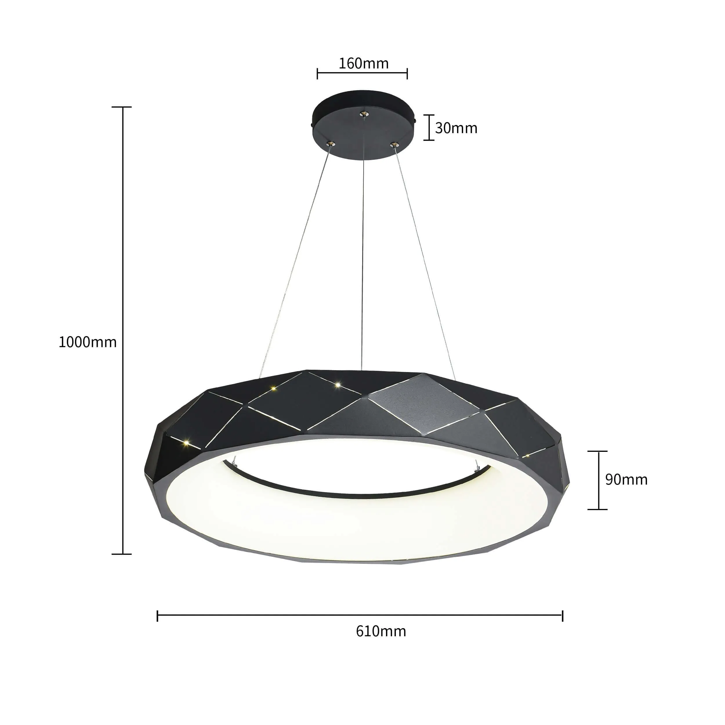 Lampa wisząca Reus czarna LED 4000K - obrazek 15
