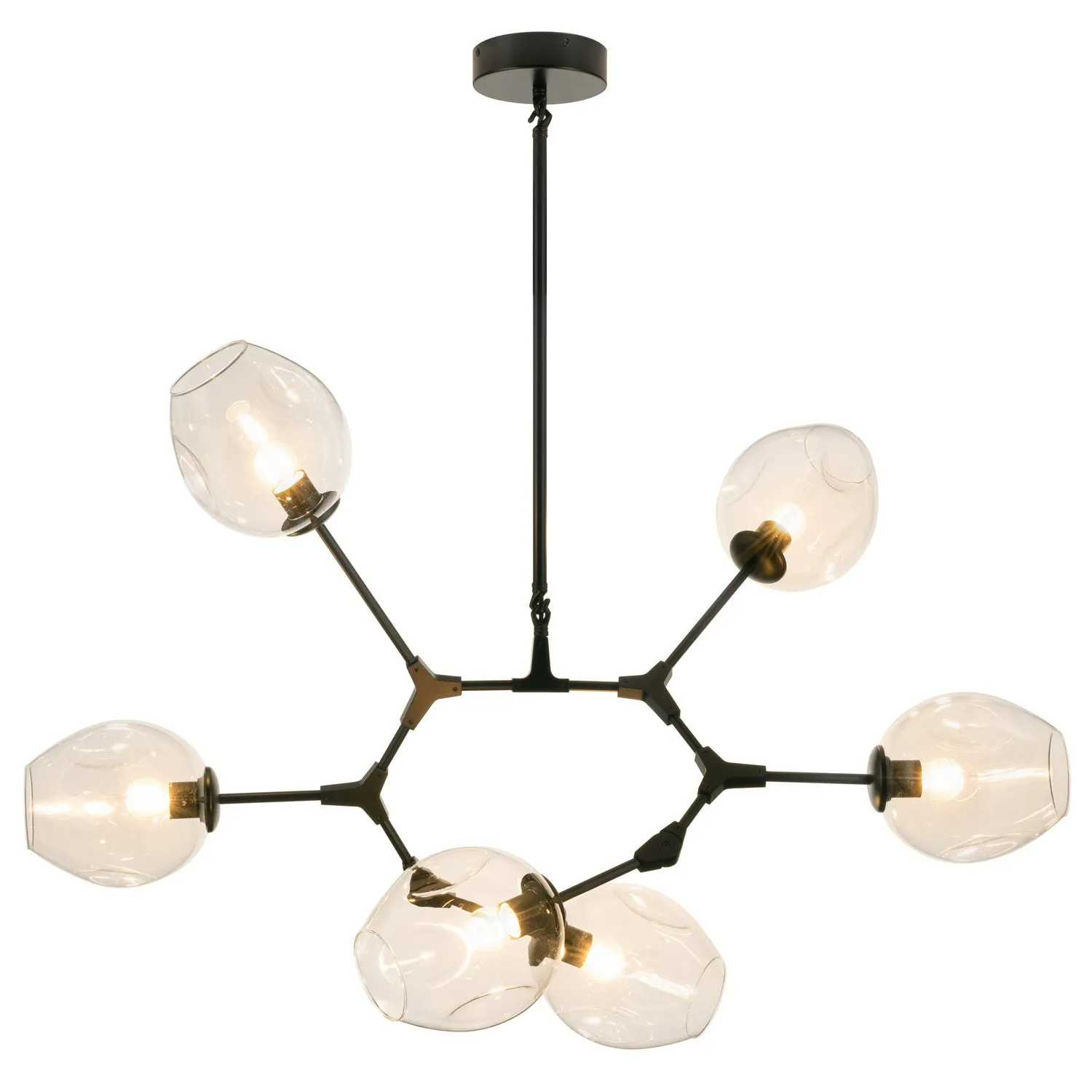 Lampa wisząca MODERN ORCHID-6 bursztynowo czarna 130 cm - obrazek 3