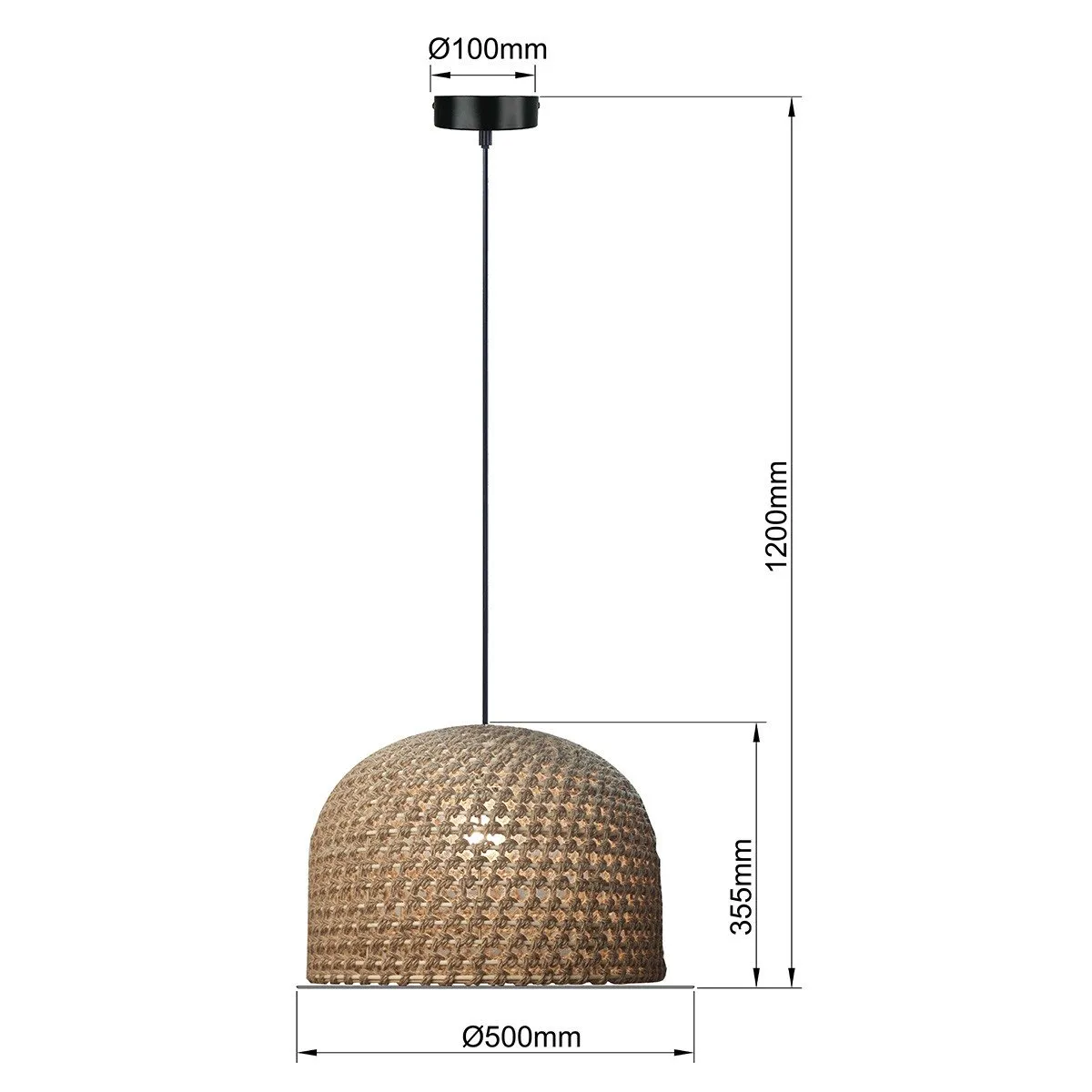 Rattanowa lampa wisząca Kanso 50 cm jasne drewno 1xE27 - obrazek 12