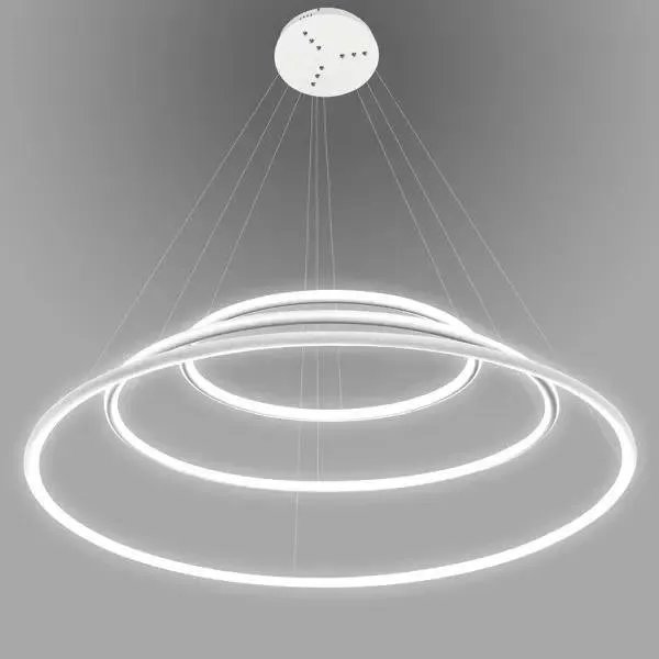 Lampa wisząca Ledowe Okręgi No.3 80cm 3k biała ściemnialna - obrazek 3