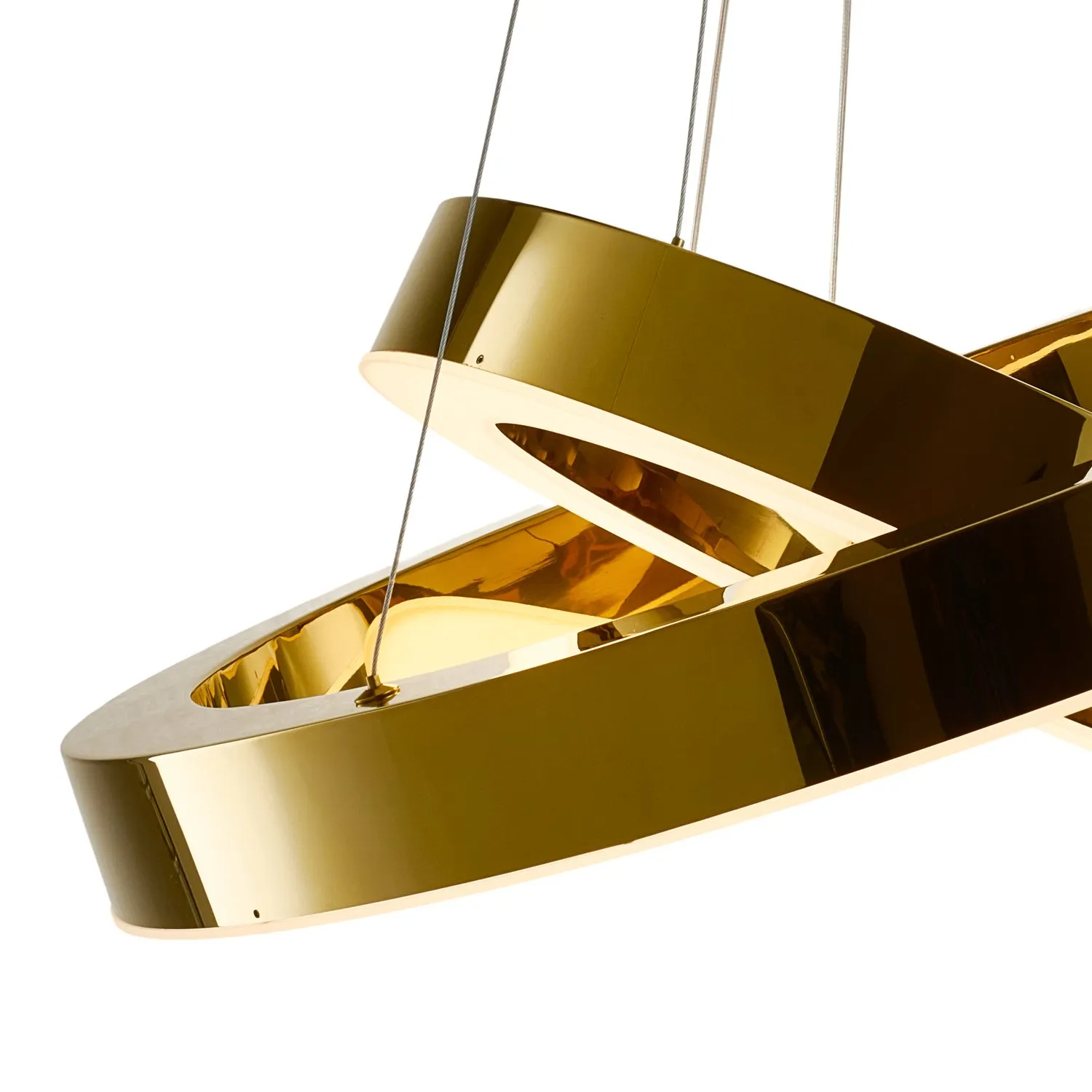 Lampa wisząca CIRCLE 2 40+60 cm - LED dwa ringi złoty połysk - obrazek 18