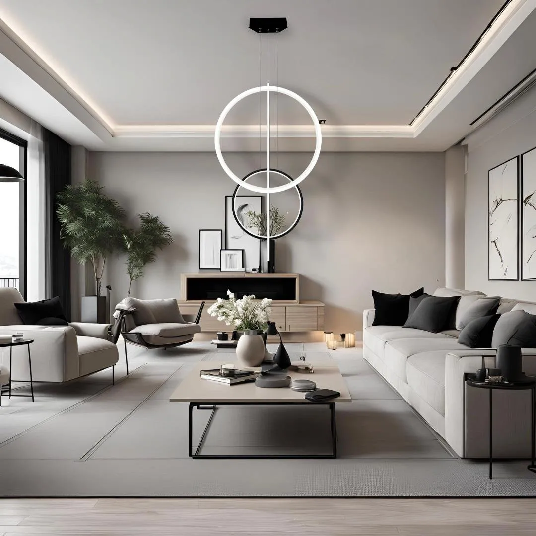 Lampa wisząca Linea No.5 60/40cm czarno biała 3k - obrazek 5