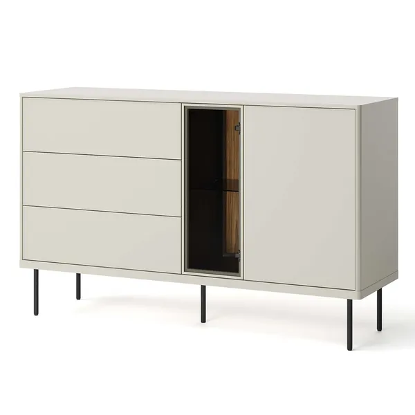Komoda 1D3S1W 133 z oświetleniem kaszmir/dąb ciemny EPIRO EP03