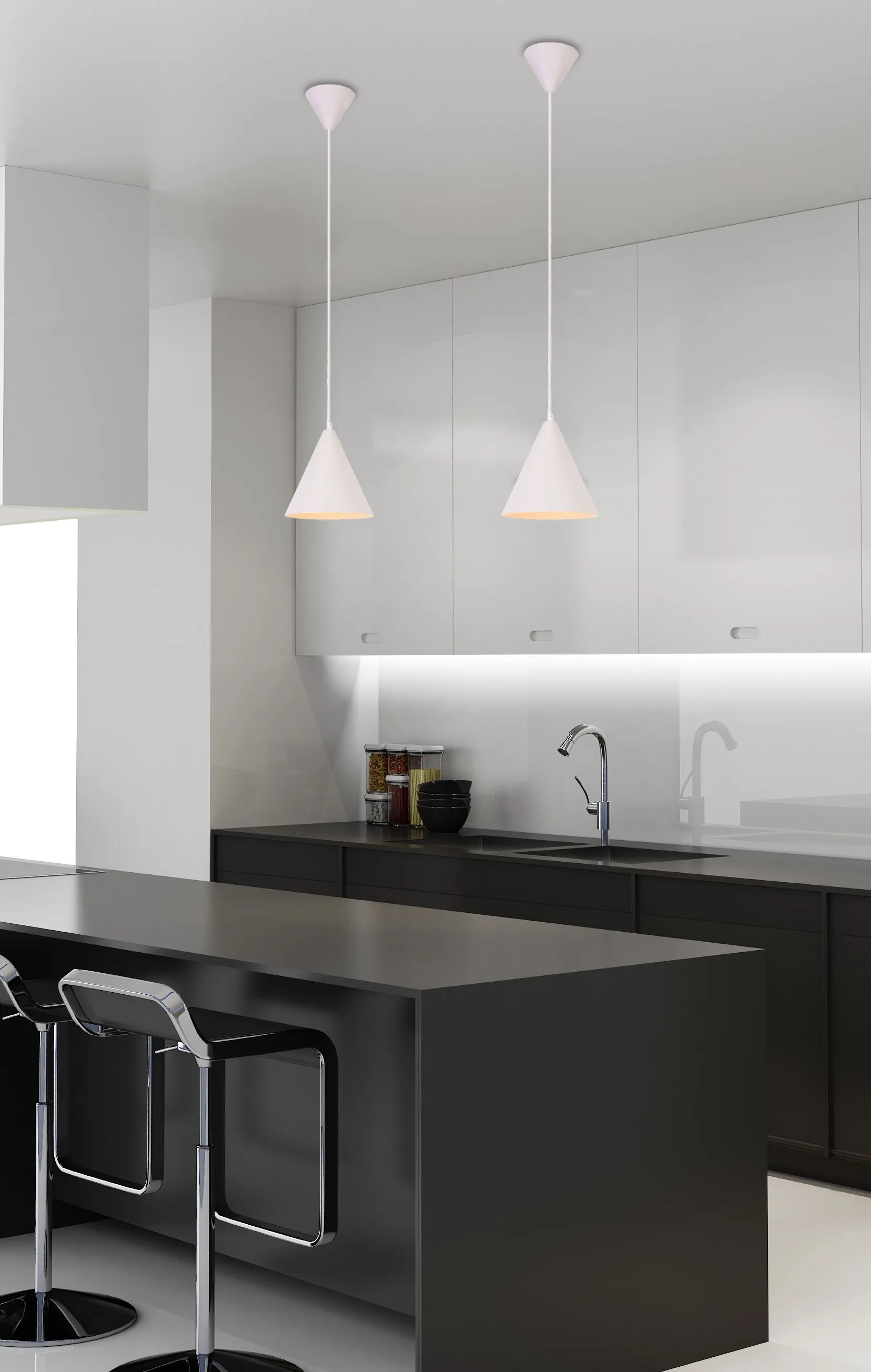 LAMPA WISZĄCA VOSS 1 BIAŁY - obrazek 2