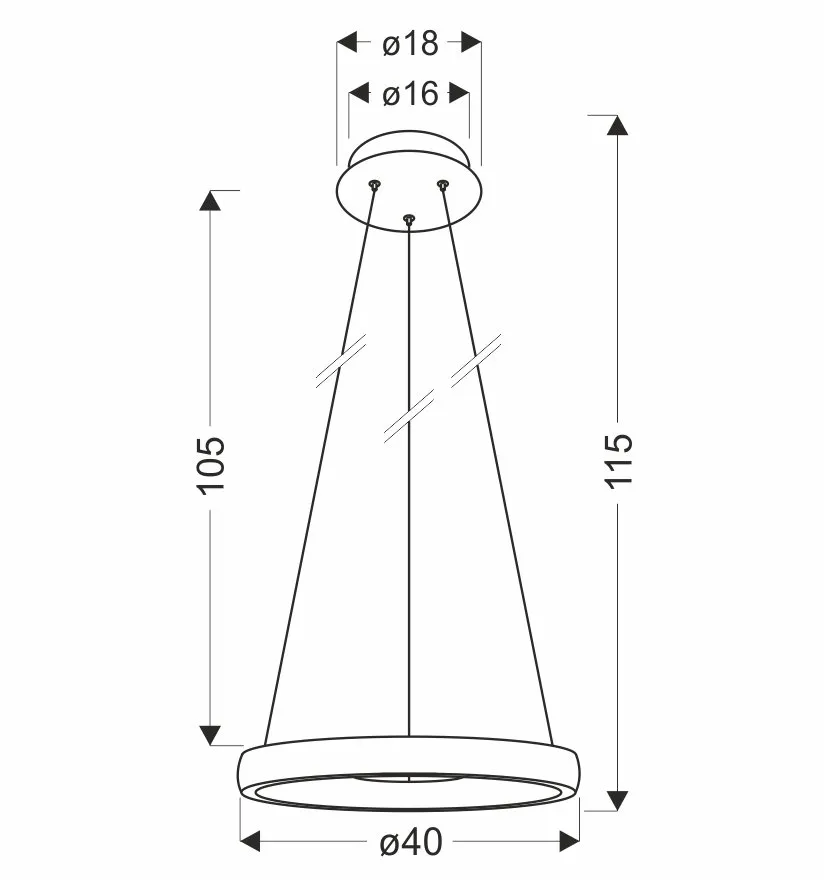 Hashim lampa wisząca 40cm złoty 22W LED kryształki bezbarwne - obrazek 2