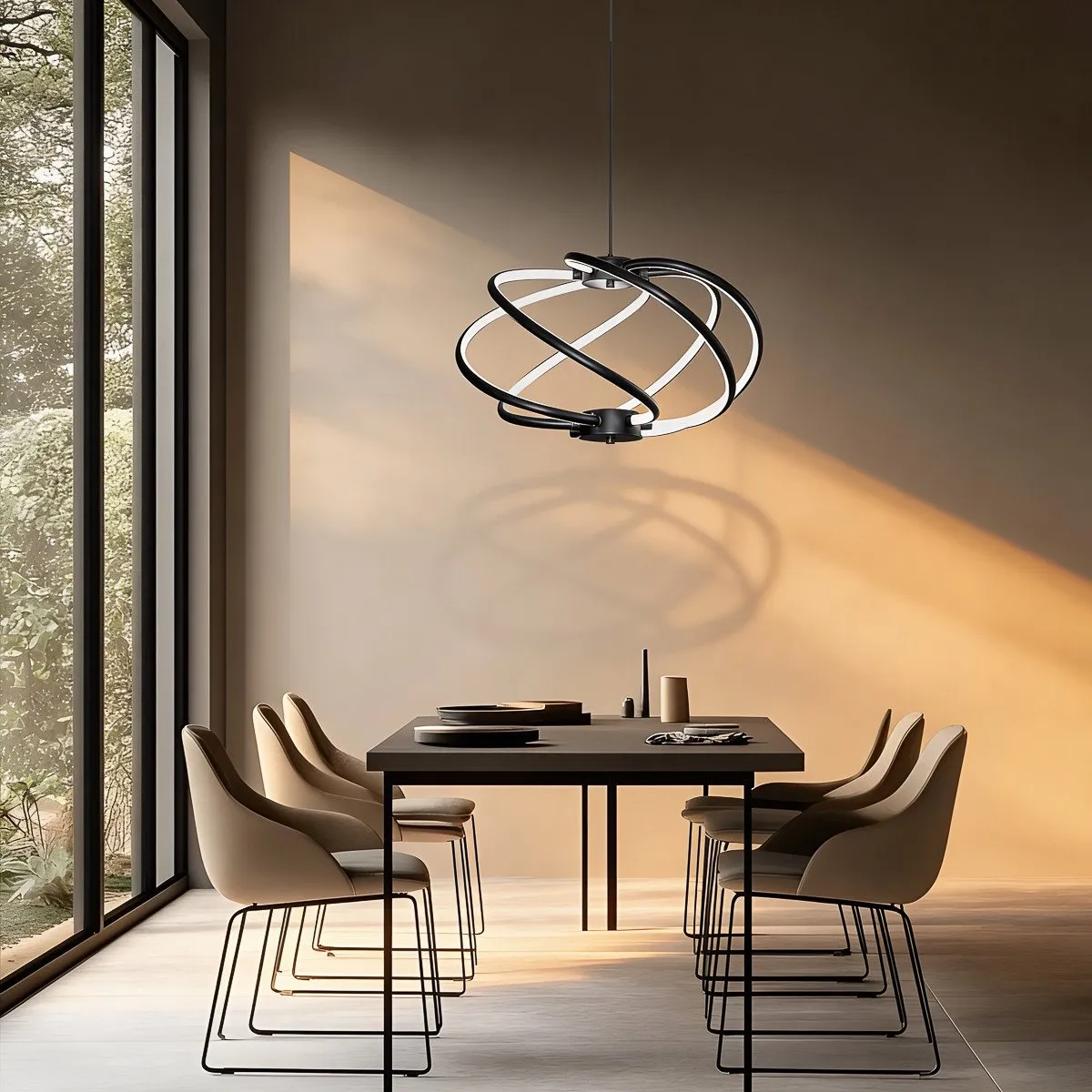 Lampa wisząca Kandor czarna LED CCT - obrazek 4