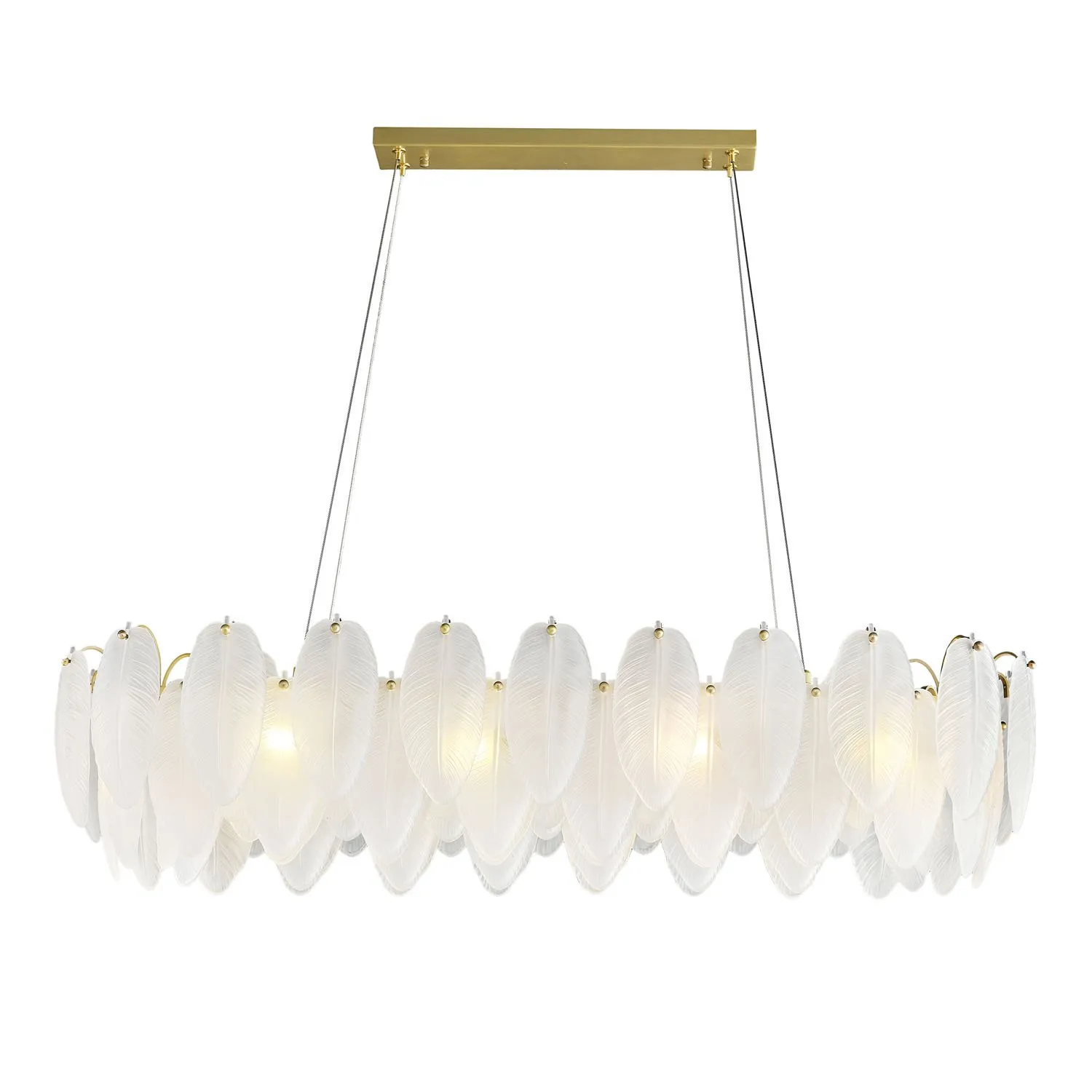 Lampa wisząca PIUMA LONG 100 cm – biała, oprawa sufitowa - obrazek 4