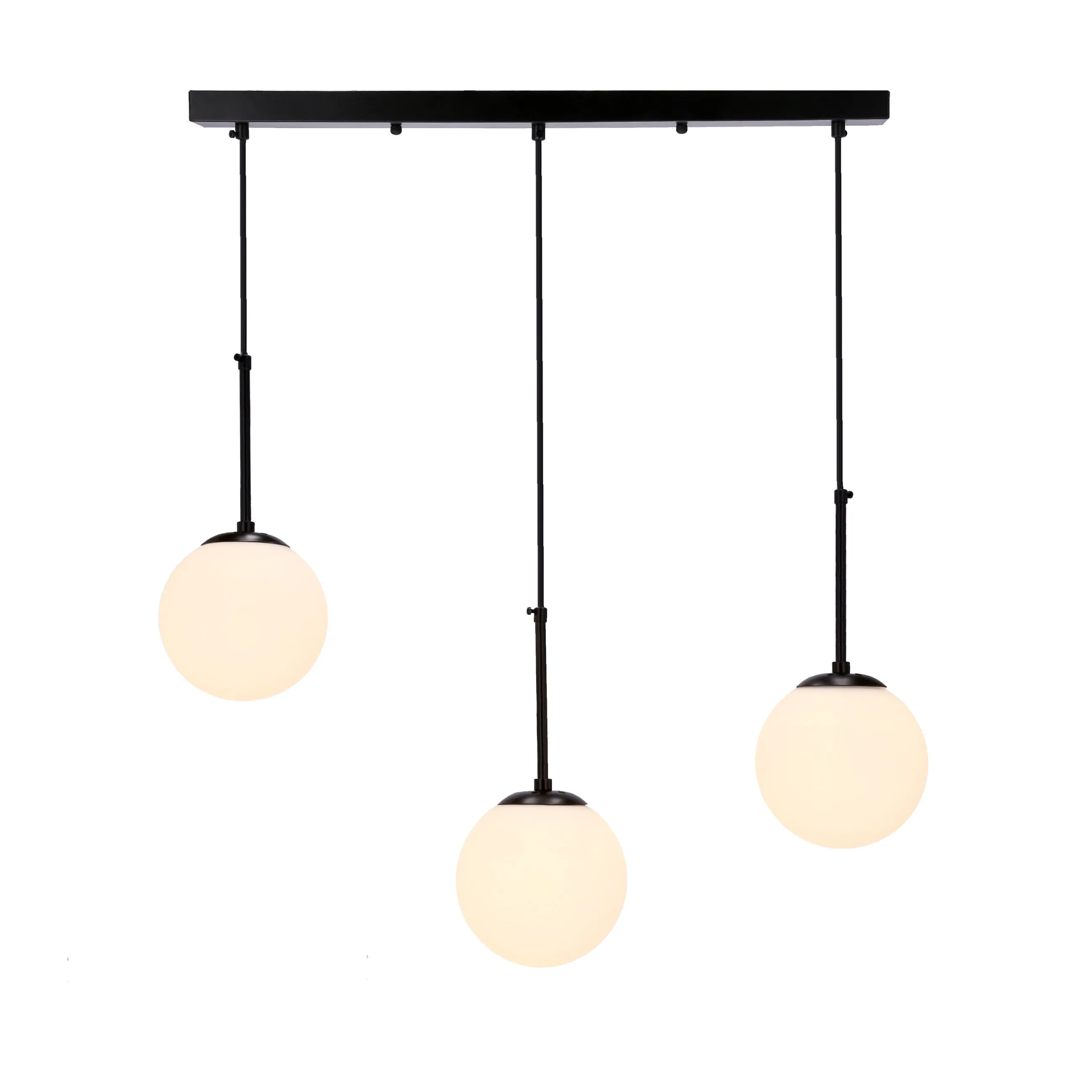 Pompei lampa wisząca czarny 3x40w e27 klosz biały - obrazek 4