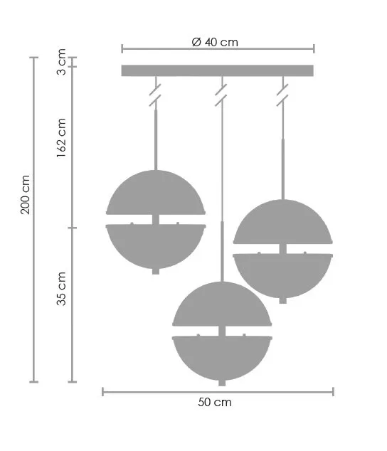 Lampa wisząca SFERA-3 LED złota 50 cm - obrazek 8