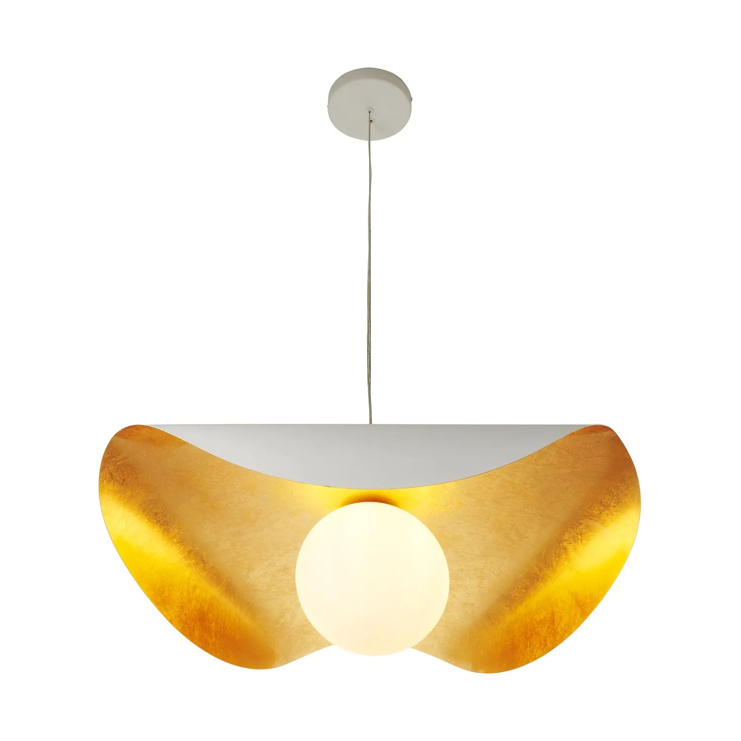 Lampa wisząca ENZO 80 cm - biało złota - obrazek 6