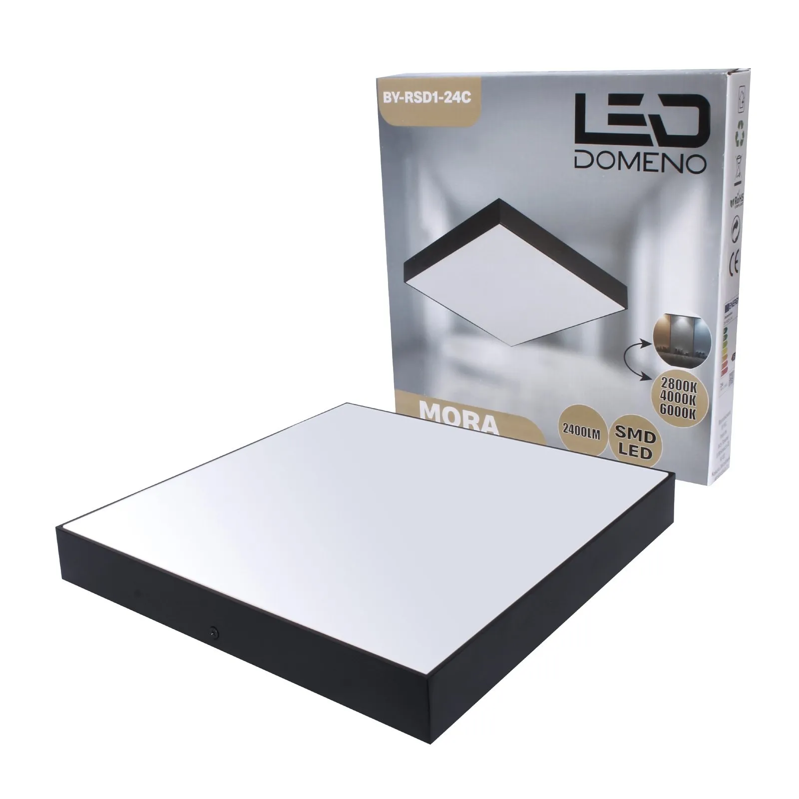 Lampa Panel Natynkowa Mora 30x30 24W IP44 czarna BY-RSD1-24C - obrazek 3