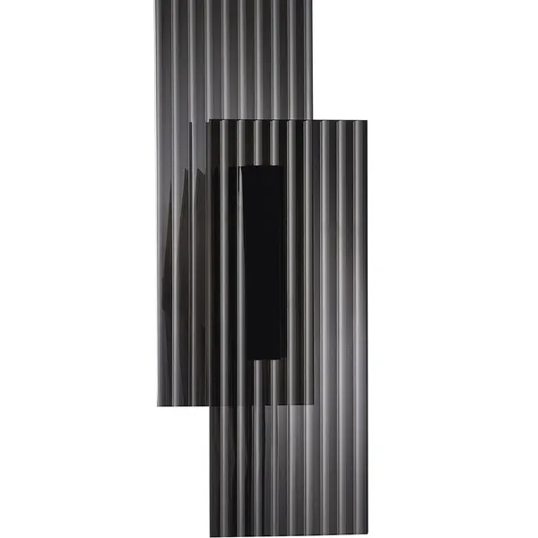 Lampa ścienna NOIR LED, kinkiet czarny ryflowany dwustronny