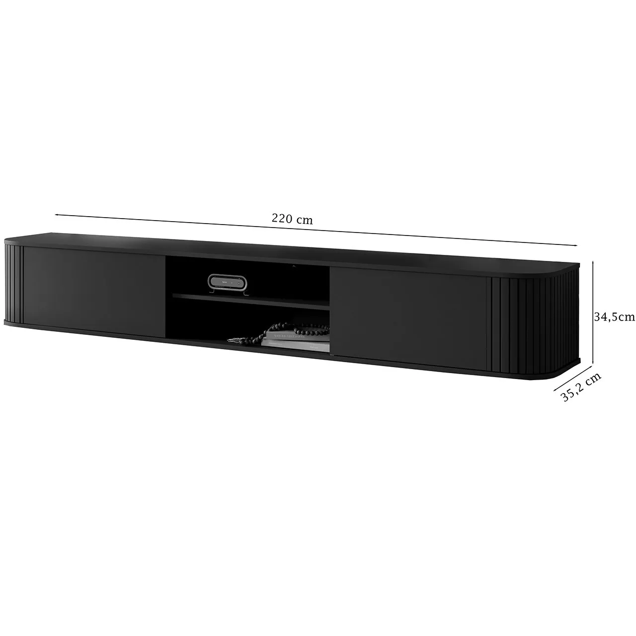 Komoda RTV 220 2K ZENO czarny - obrazek 2