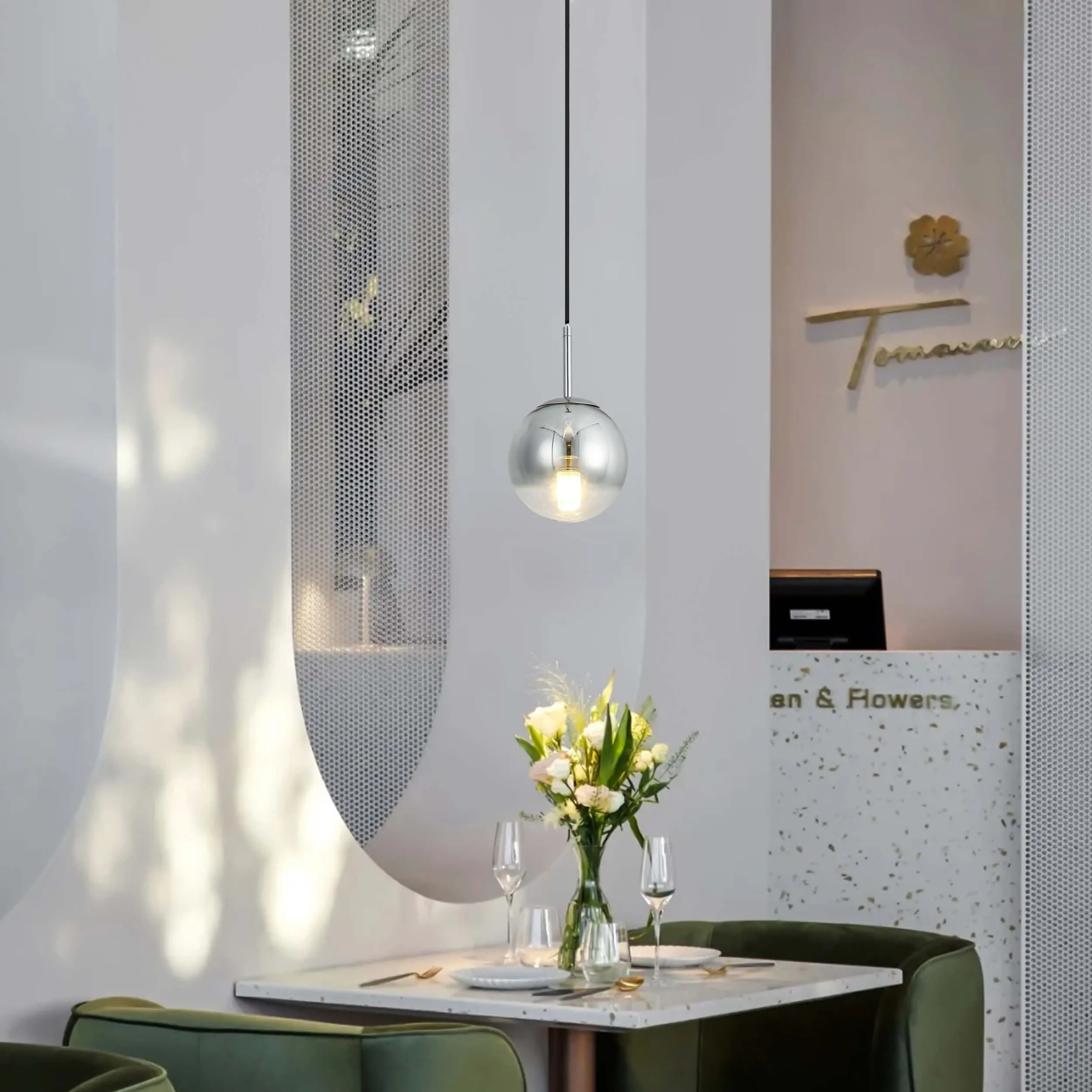 Lampa wisząca Palla chrom 1xE14 - obrazek 2