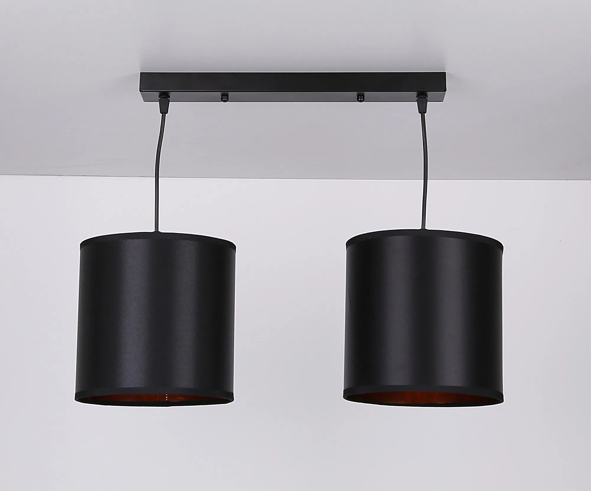 Candida p lampa wisząca czarny 2x40w e27 abażur czarny - obrazek 2