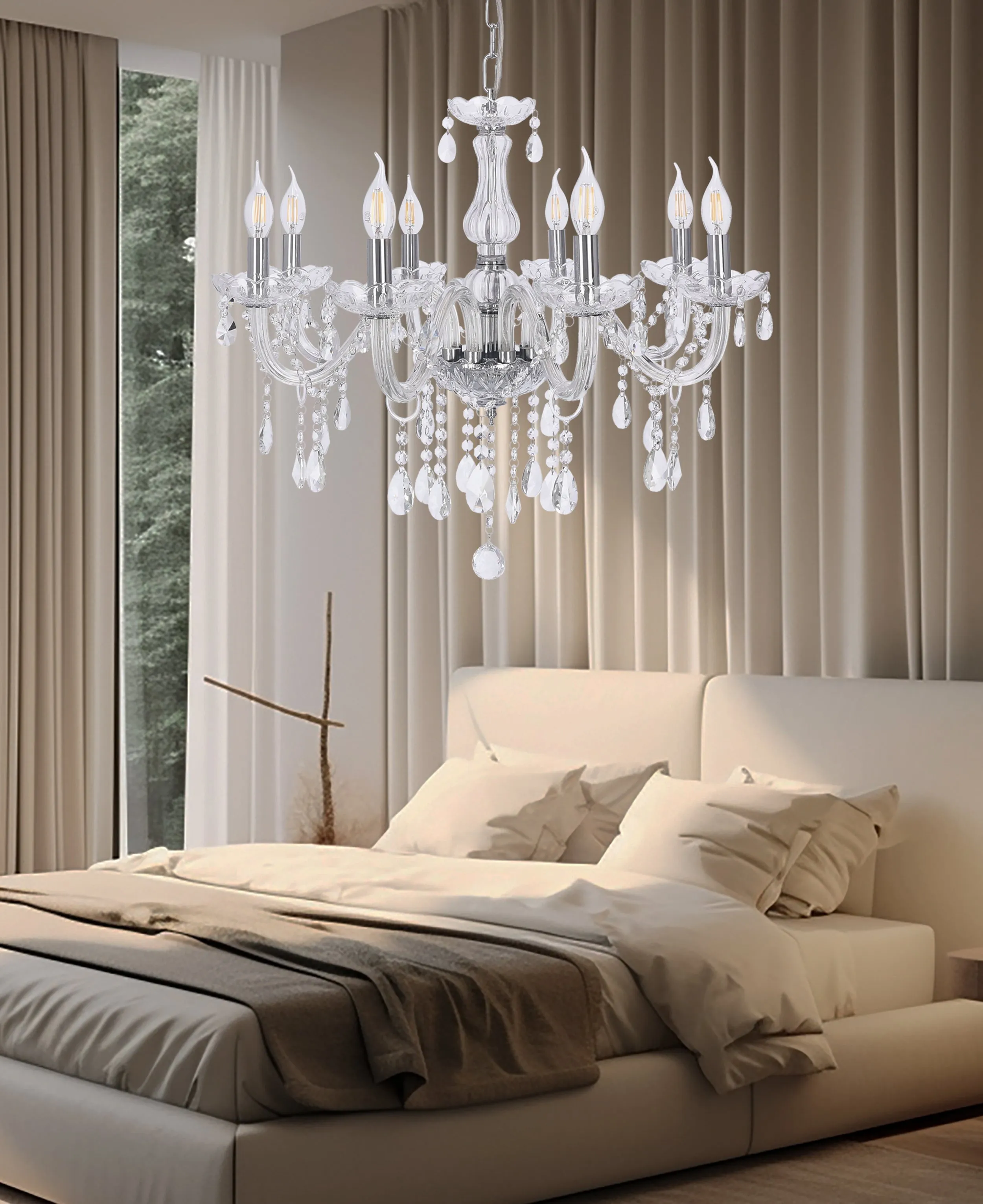 Cristallo lampa wisząca chromowy 8x40W E14 transparentny - obrazek 2