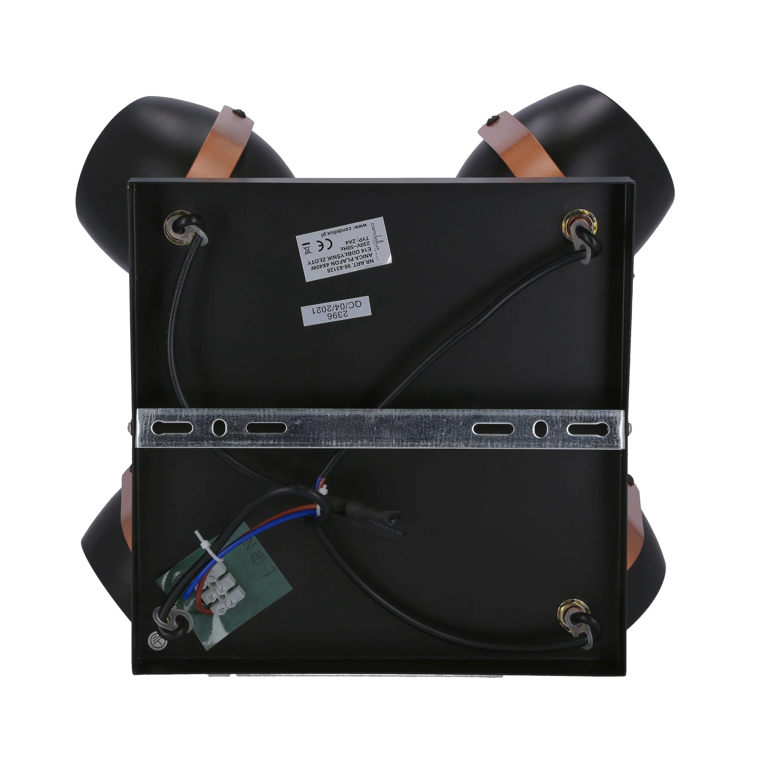 Anica lampa sufitowa plafon czarny 4x40w e14 odbłyśnik złoty - obrazek 9
