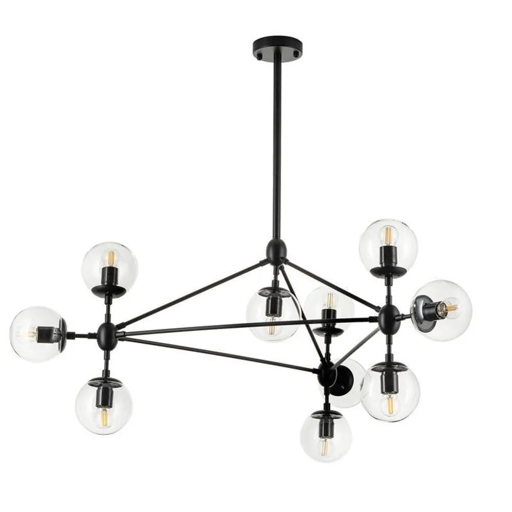 Lampa wisząca ASTRIFERO-10, 90 cm - transparentno czarna