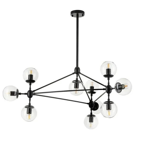 Lampa wisząca ASTRIFERO-10, 90 cm -  transparentno czarna