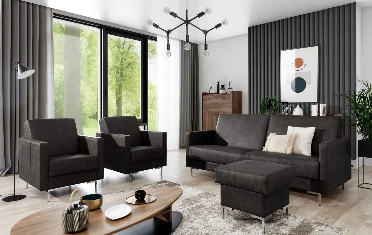 Fotel SELVA A manila dark grey chrom - obrazek 4