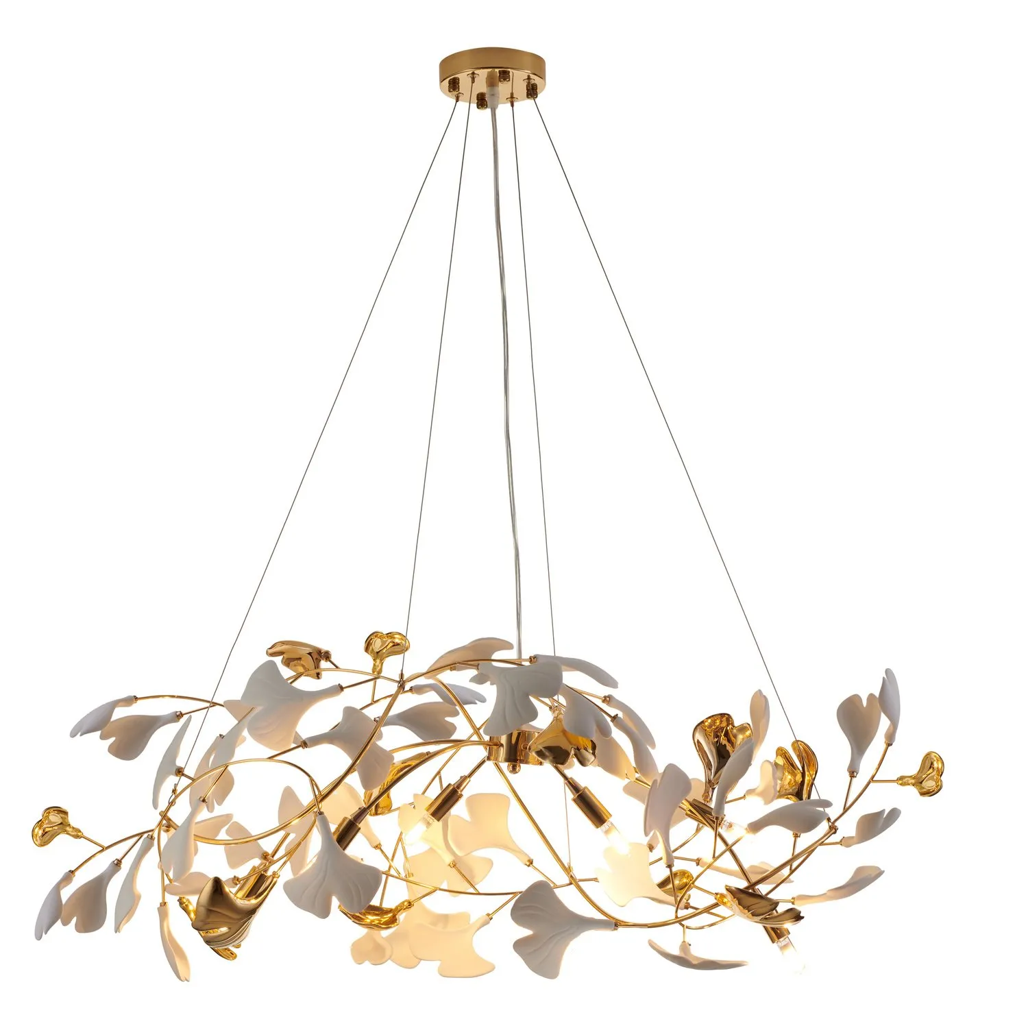 Lampa wisząca BOTANIKA GOLD 100 cm - złota, G9, regulowana, designerska - obrazek 6