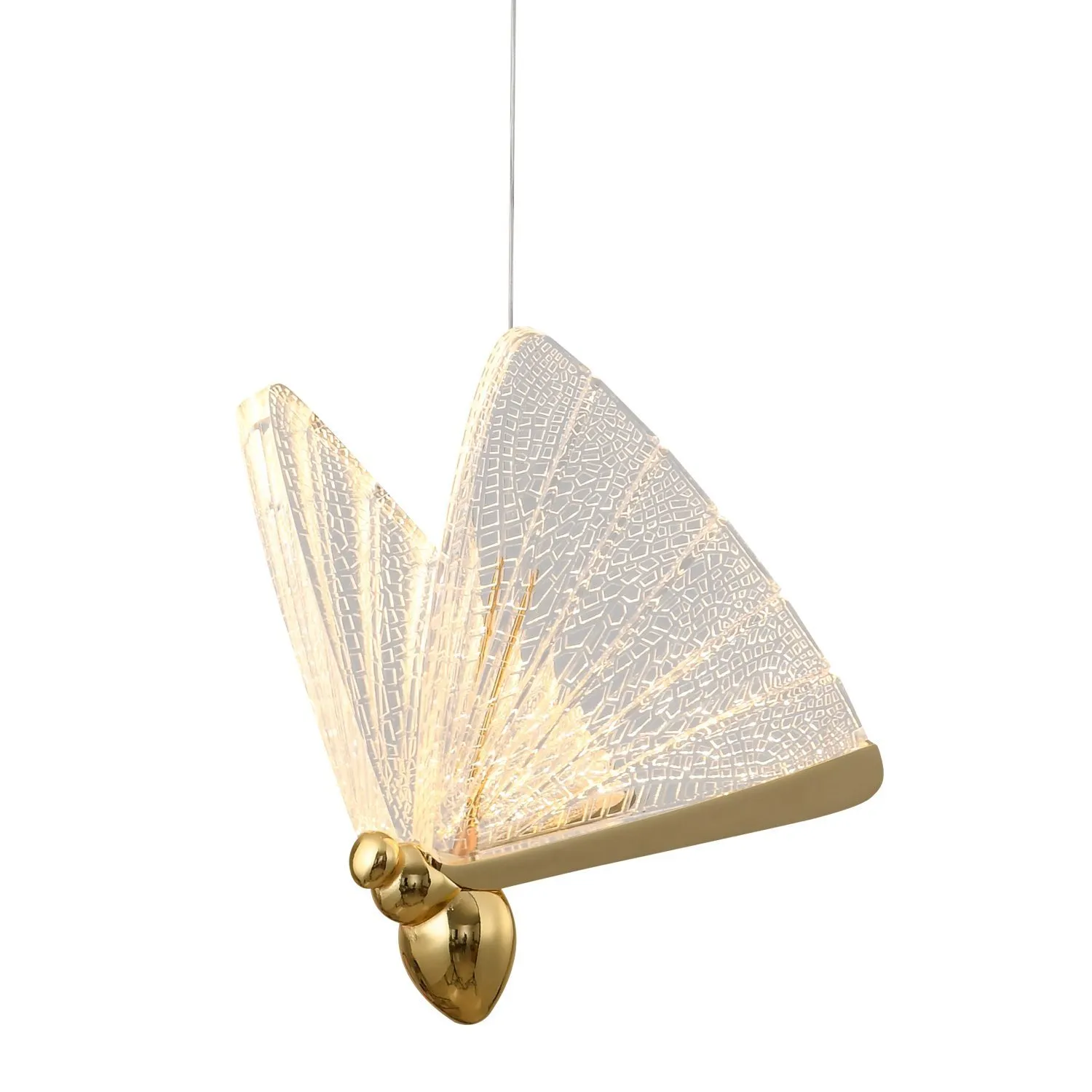 Lampa wisząca BEE LAMP 5, 45 cm- LED, złota, w kształcie motyla - obrazek 3