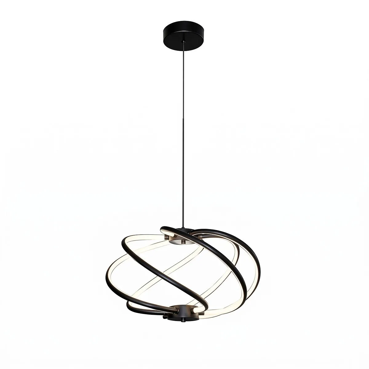 Lampa wisząca Kandor czarna LED CCT