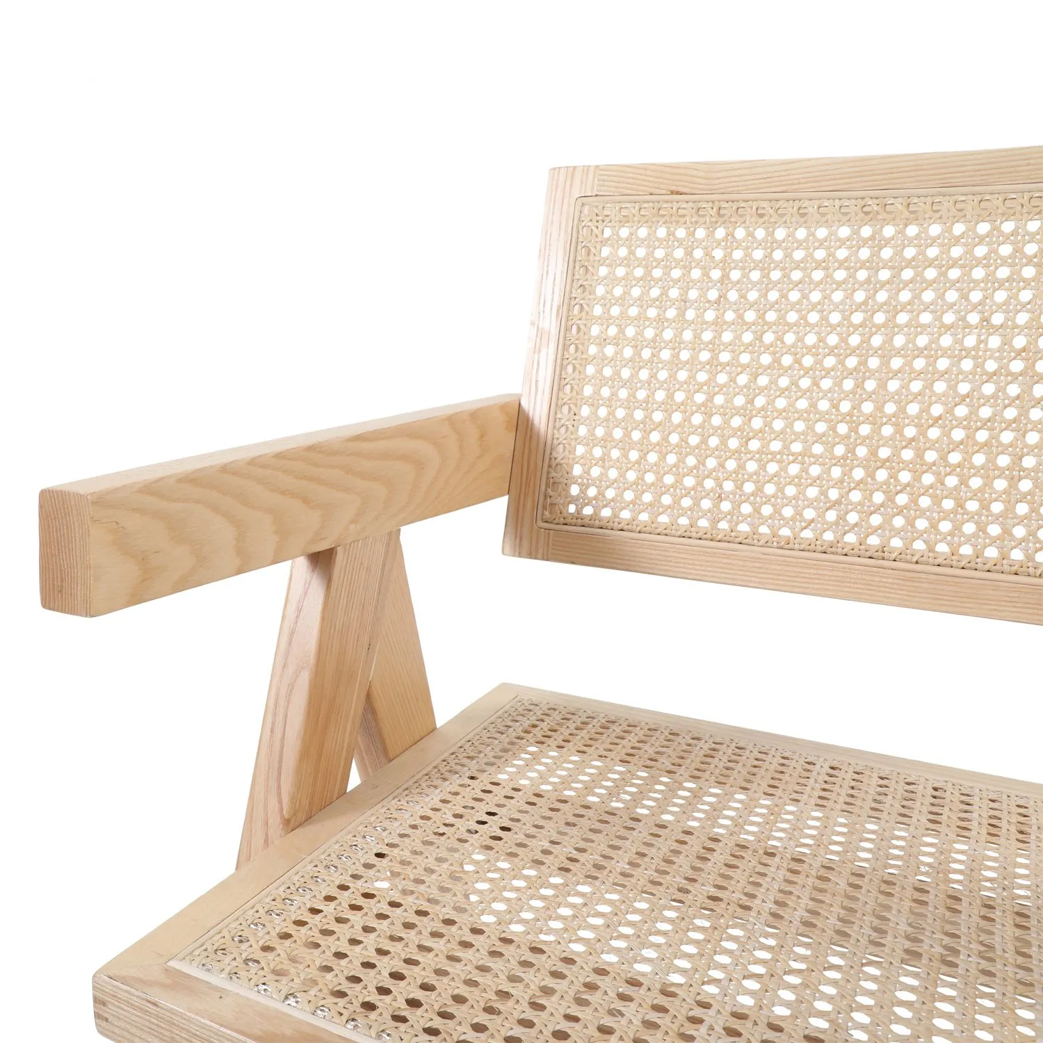 Krzesło BOHO drewniane w kolorze naturalnym z podłokietnikami - obrazek 6