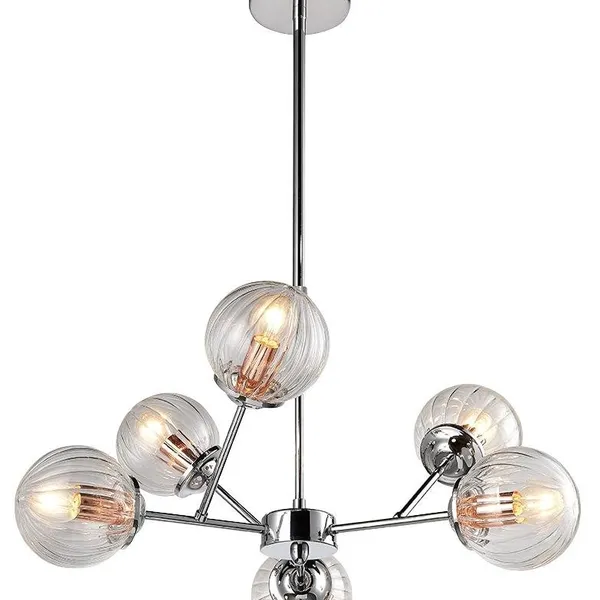 BEST LAMPA WISZĄCA 6X40W E14 CHROM+MIEDŹ