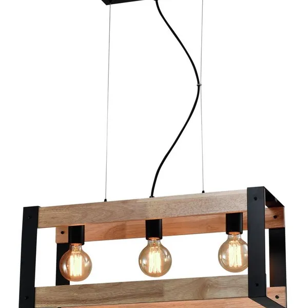 Varna lampa wisząca czarny 3x40w e27 klosz czarny