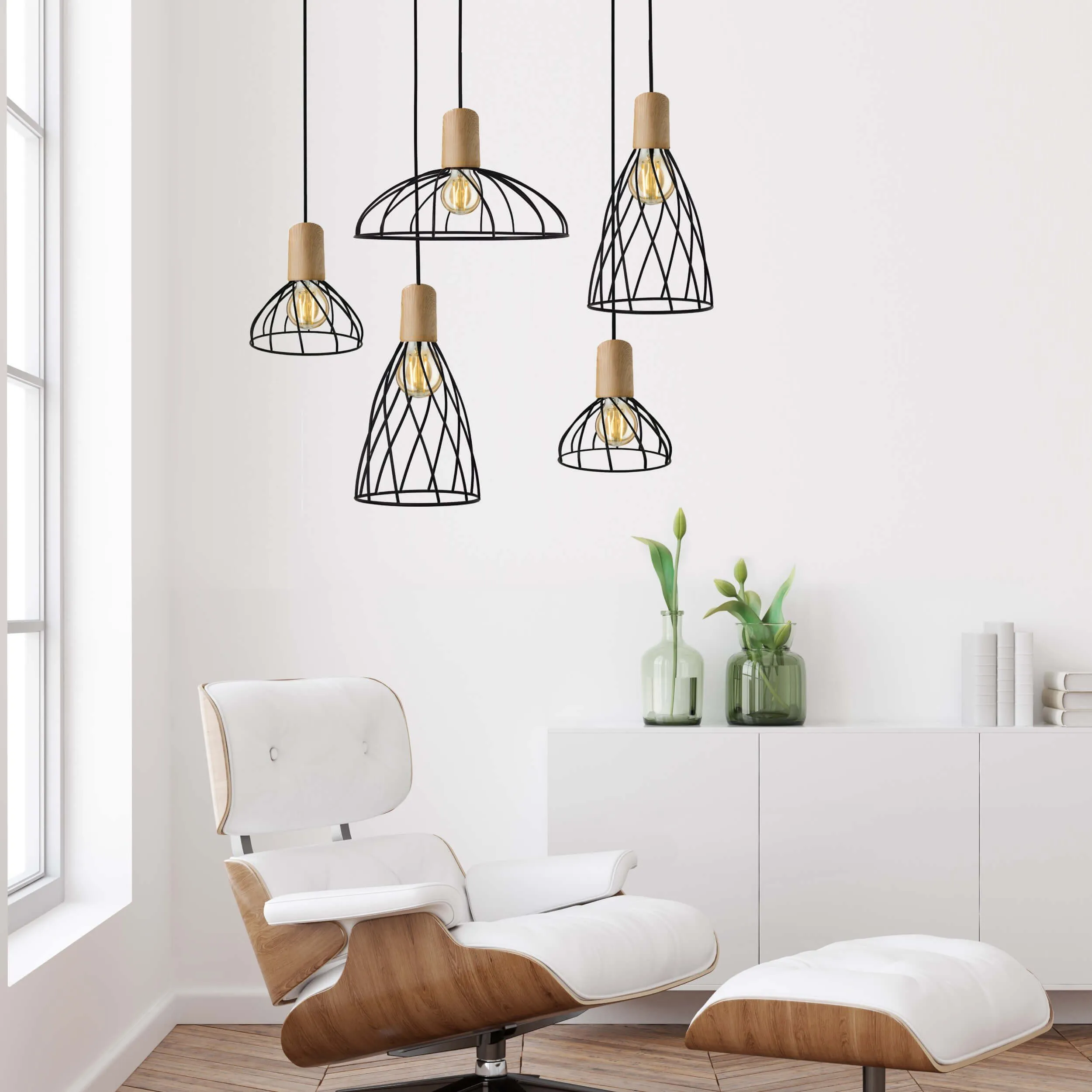 Lampa wisząca Moderno czarno - brązowa1xGU10 - obrazek 2