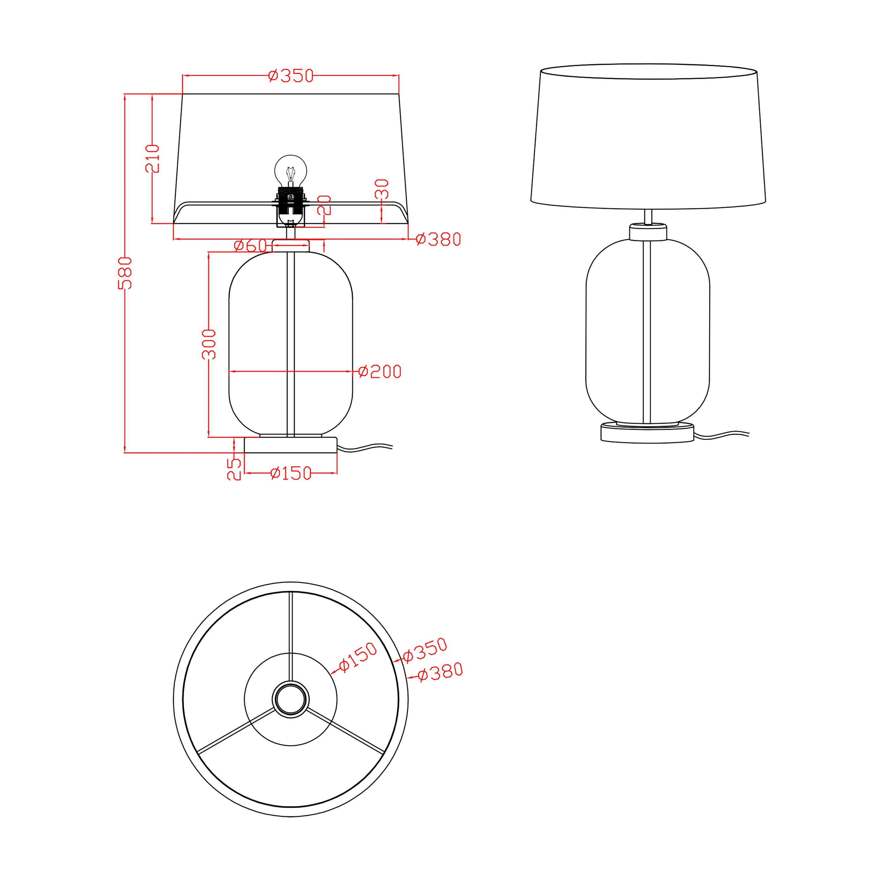 Lampa stołowa Amur dymna 1xE27 - obrazek 6