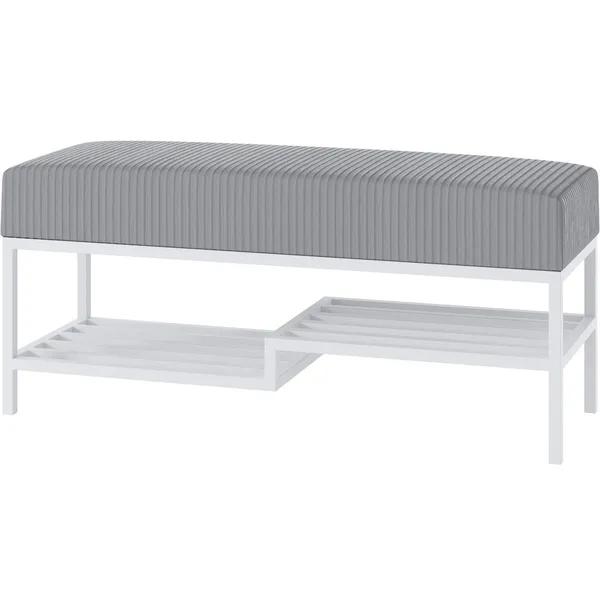 Ławka tapicerowana ARAD 100cm biały / poso 55