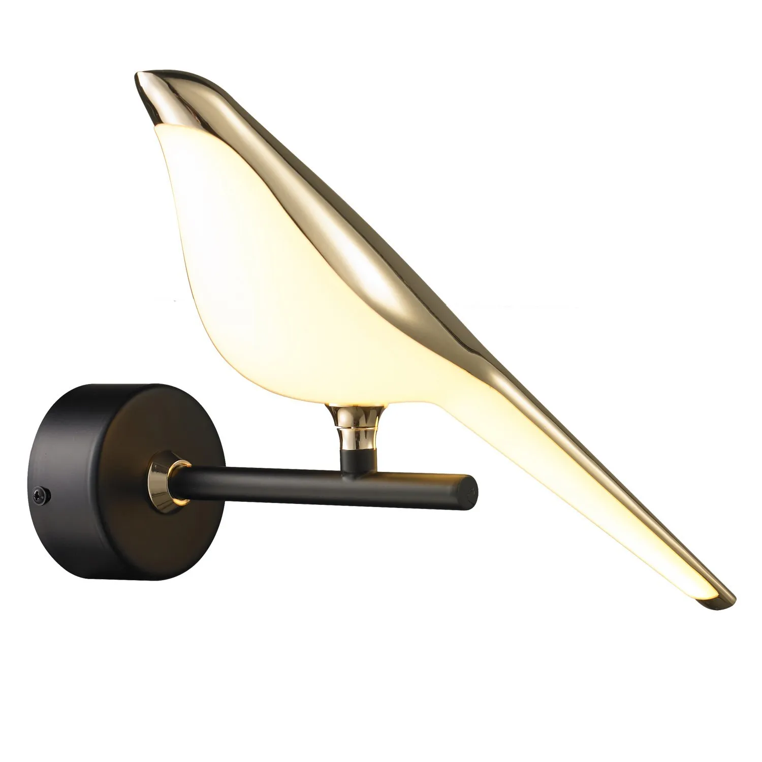 Lampa ścienna PTAK TIT, 28 cm - LED, złoto-czarna - obrazek 7