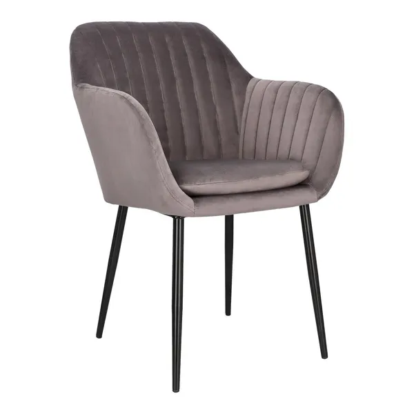 Krzesło Emilia Velvet dark grey/black